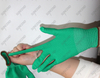 Women garden work safety anti slip high elastic green polyester gloves
