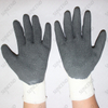 10 gauge black polycotton grey crinkle latex coated work gloves