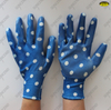 camouflage nylon liner coated nitrile on palm gardening gloves