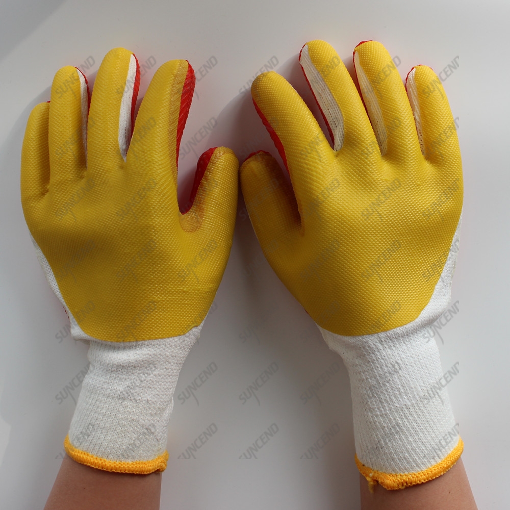 Factory Wholesale Customized Cotton Lined Rubber Palm Construction Glove