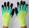 Yellow Polyester Shell with 3/4 Green Flat Latex And The Second Coating with Foam Latex Work Glove