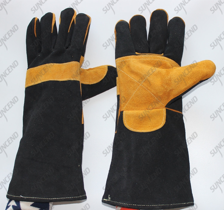 Heat-resisitant leather welding hand protection glove