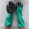 HPPE liner long cuff double coating black sandy nitrile gloves