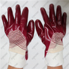 New special coating style jersey cotton liner smooth red PVC gloves