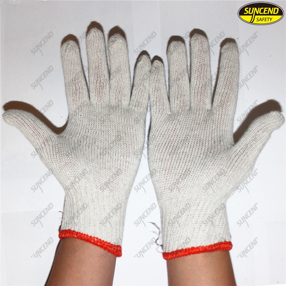 100% natural cotton knitted safety glove with competitive price 