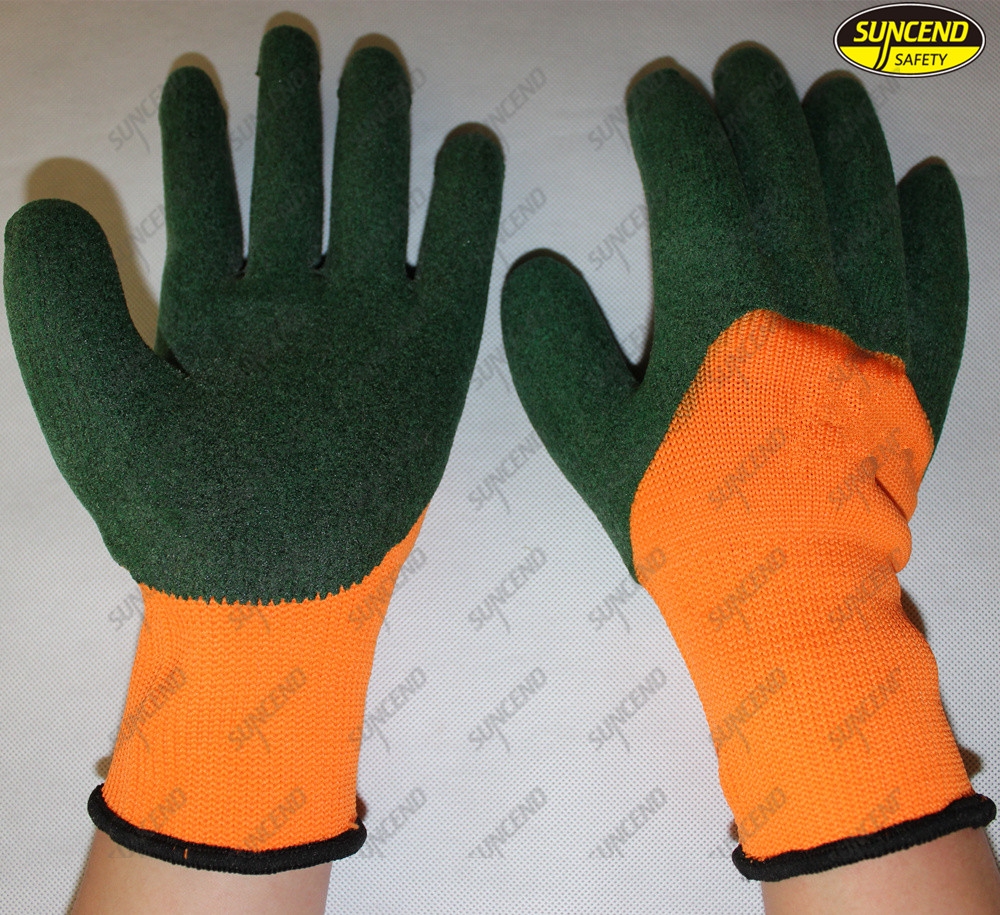Foam finish safety work PVC coated hand gloves