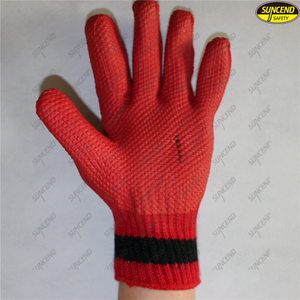 Polycotton liner soft rubber coated safety working gloves