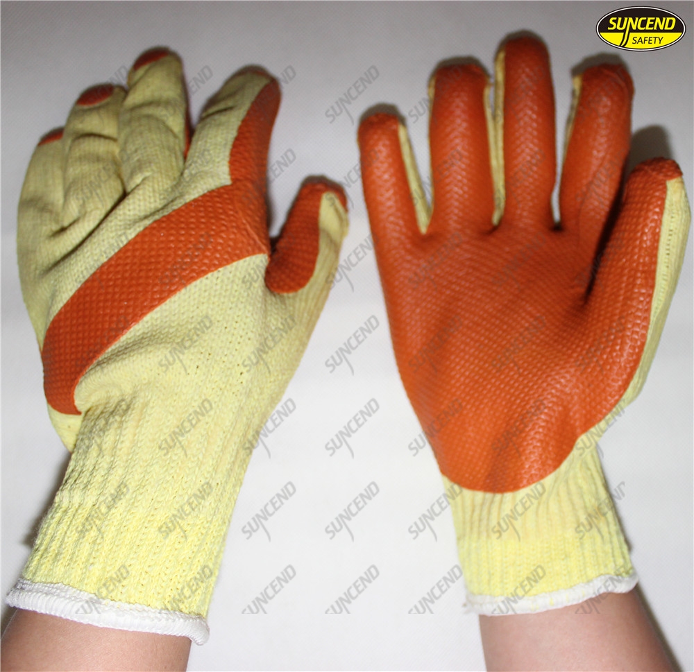 range textured natural rubber palm antiskid work gloves