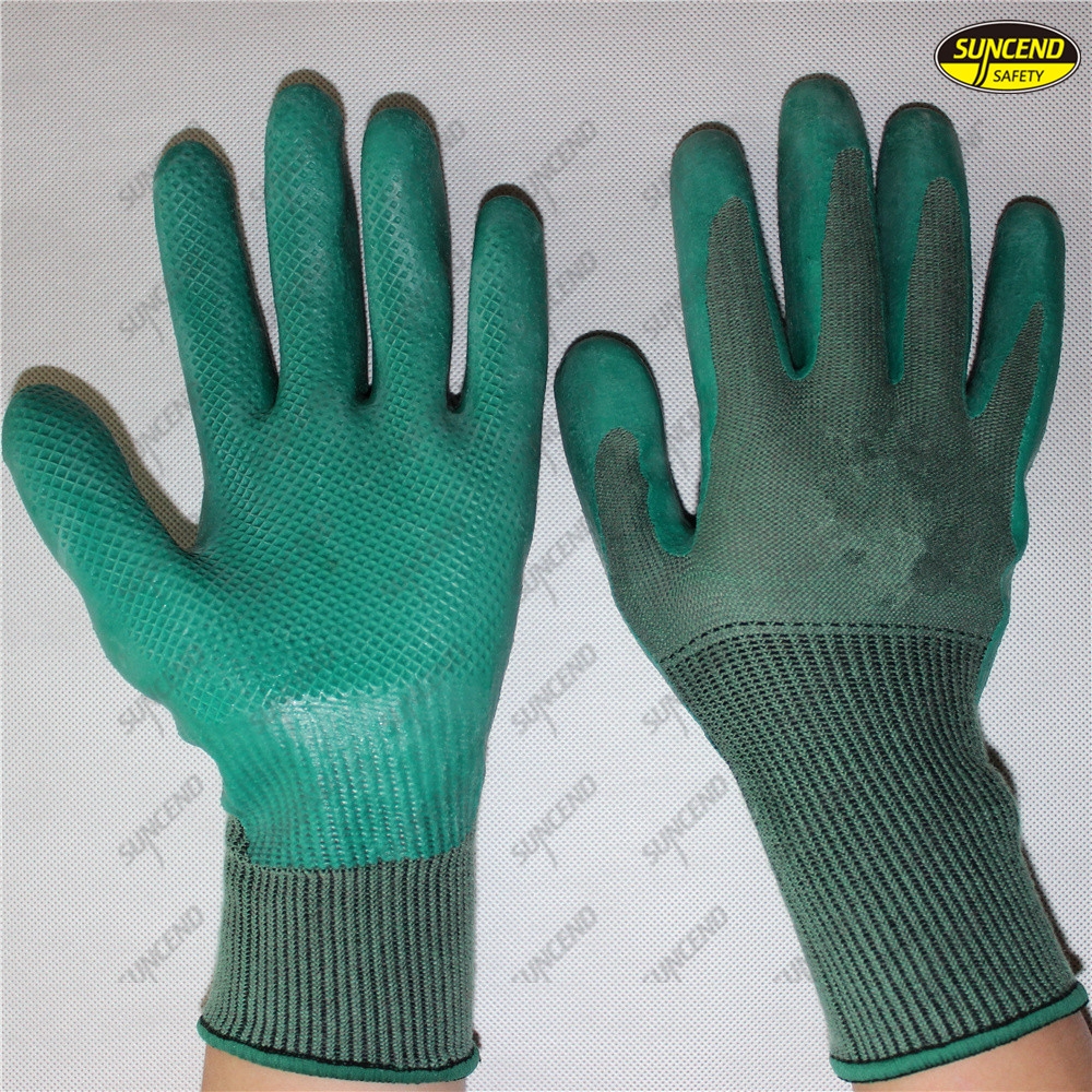 Anti slip texture latex coated industrial work gloves
