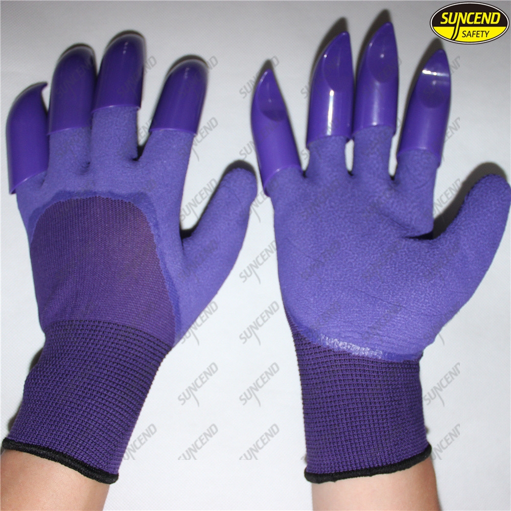 Hand protective ABS claw garden digging gloves