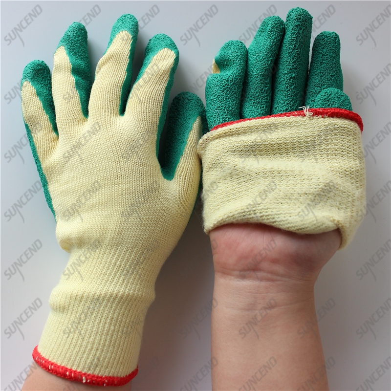 Winter construction work crinkle custom latex gloves with terry