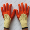 Open back 3/4 coating crinkle orange latex coated work gloves