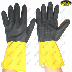 Flock waterproof antislip latex long household gloves