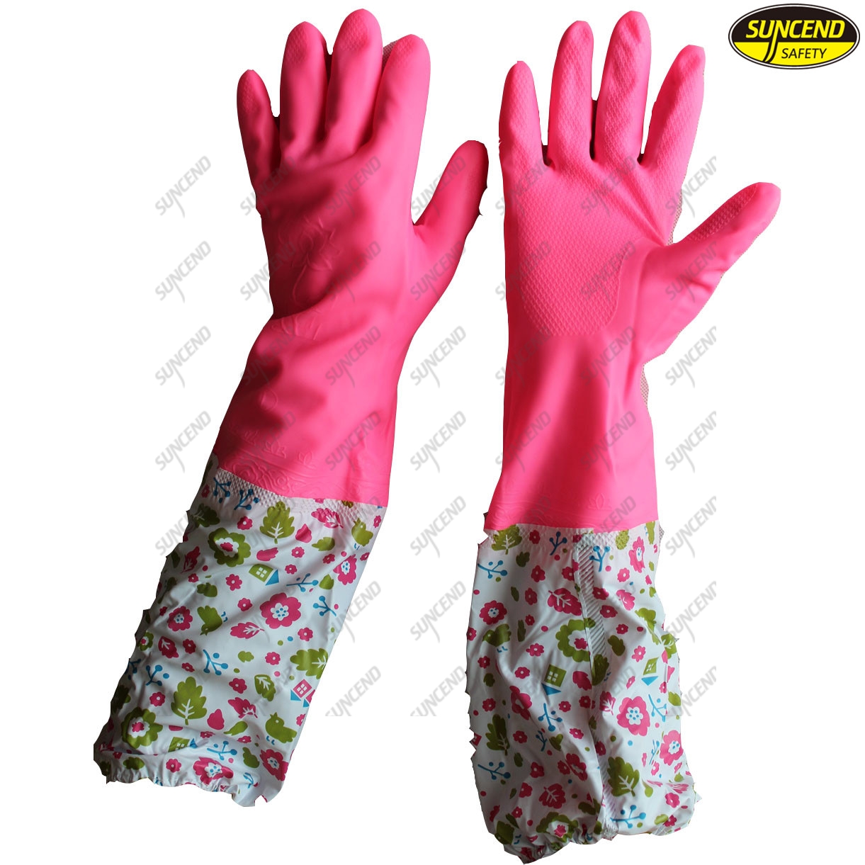 Water resistant latex full coated cleaning household gloves