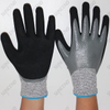 HPPE Liner Nitrile Coated Double Dipped Cut Resistant Gloves with Sandy Finish
