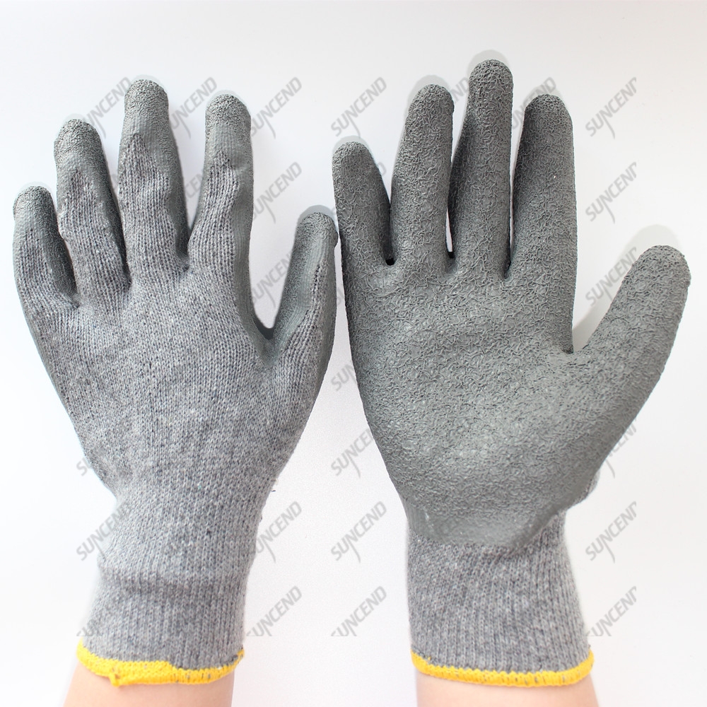 Crinkle Latex Palm Coated Work Protective Cheap Gloves for Construction Work