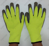 High Visible 10 Gauge Acrylic Terry Liner Gray Latex Palm Coated Work Glove for Winter Working