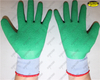 Polycotton liner tear abrasion latex coated crinkle finish hand gloves