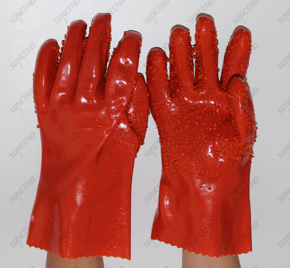 Granule on Palm Extra Grip PVC Dipped Work Gloves With Cotton Lined