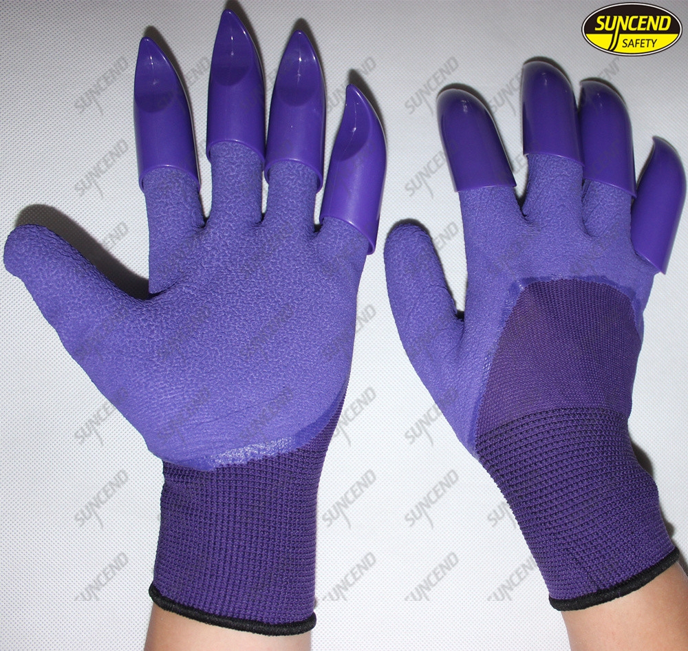 Hand protective ABS claw garden digging gloves
