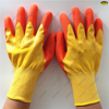 13g yellow yarn polyester chemical resistant finger reinforced sandy nitrile co