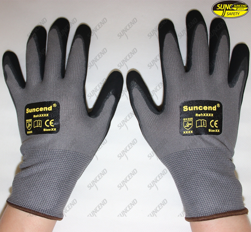 Nitrile Palm Coated Oil Resistant Work Gloves
