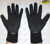 Polyester liner sandy nitrile coated durable safety gloves