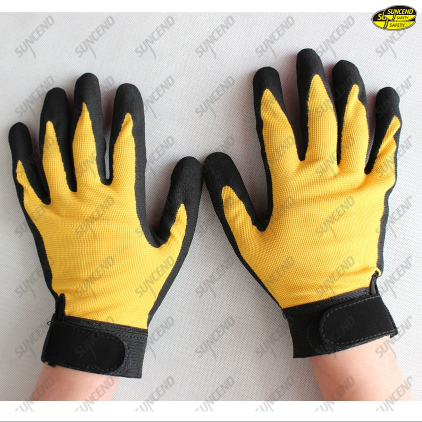 Cold resistant sandy nitrile coated winter gloves