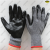 Winter oil resistant 10 gauge polycotton micro foam black nitrile gloves