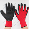13 Gauge Polyester Knitted Crinkle Latex Rubber Coated Work Safety Gloves for C