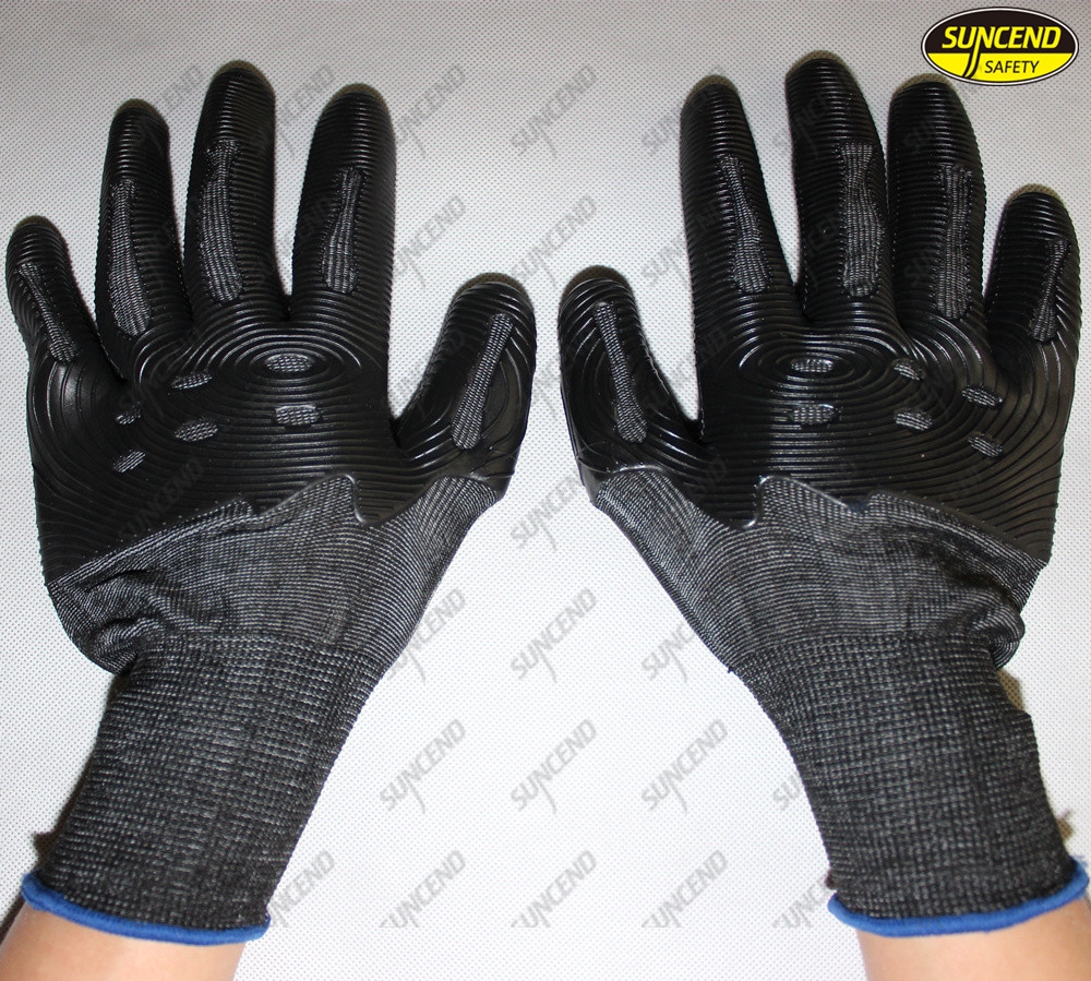 TPE Dipped Anti Vibration Oil Resistant Impact Gloves
