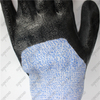 3/4 double coating black nitrile HPPE cut resistant gloves