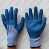 3/4 coating 5 yarn polycotton blue crinkle latex coated safety gloves