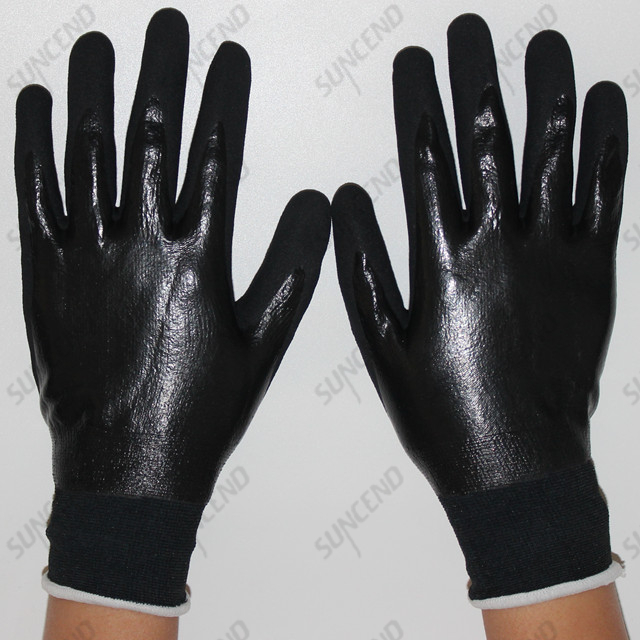 Double Dipped Nitrile Coated Palm Reinforced Work Gloves