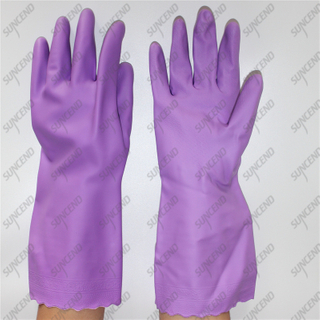 White spray special diamond texture PVC household gloves