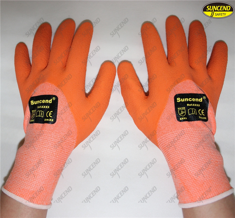 Small foam latex coated polyester liner safety work gloves