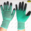 Polyester liner double color crinkle latex coated work gloves