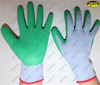 Polycotton liner tear abrasion latex coated crinkle finish hand gloves