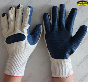 Good grip grain rubber coated polycotton liner gloves