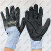 3/4 double coating black nitrile HPPE cut resistant gloves