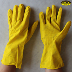 Long waterproof roll cuff latex household gloves