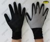 15g nylon+spandex Gray liner black latex crinkle finish safety glove