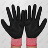 Red High Elastic Flexible Lining Work Gloves with Foam Finish for Breathable/comfirtable/soft