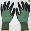 15g spandex nylon lining anti oil firm grip black sandy nitrile gloves