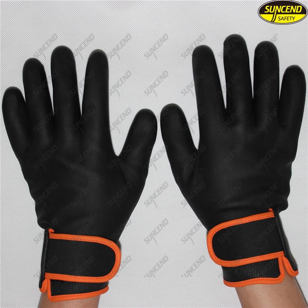 Foam nitrile full coated oil resistant gloves with hasp