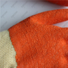 10G 5 yarn polycotton full coated orange crinkle latex gloves