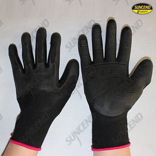 13G polyester/nylon liner TPE coated high impact gloves