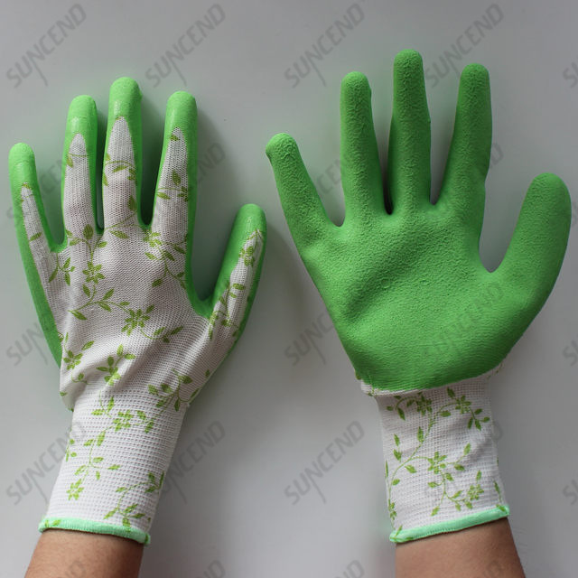 Latex Palm Coated Foam Finish Hand Protective Work Gloves