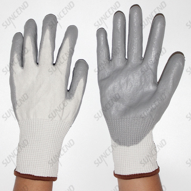 HPPE Liner PU Palm Coated Work Gloves Cut Resistant Level 5 F Rating