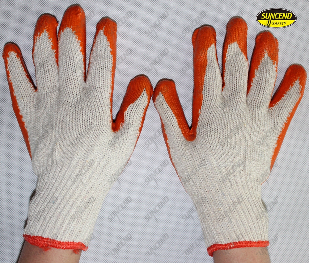 Comfortable smooth latex coated mechanic work gloves